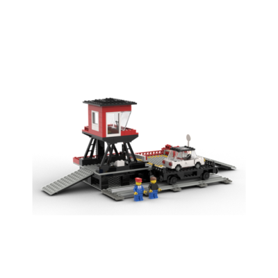 LEGO® 12V Vintage Zug – 7839 Auto Transport Bahnsteig | City